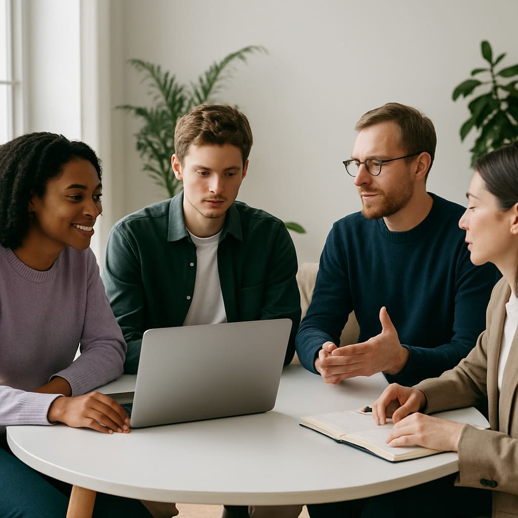 Venn-kaavio, joka näyttää motivaation 3 pilaria ilman painetta: näkyvyys, turvallisuus ja yhteys, kukin erillisessä väriympyrässä, joka on päällekkäinen keskellä.