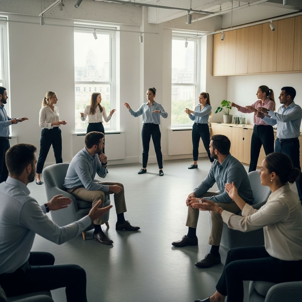 Kolmivaiheinen infografiikka, joka näyttää hahmopohjaisen kulttuurin rakentamisen prosessin: tietoisuus, kehitys ja upottaminen järjestelmiin