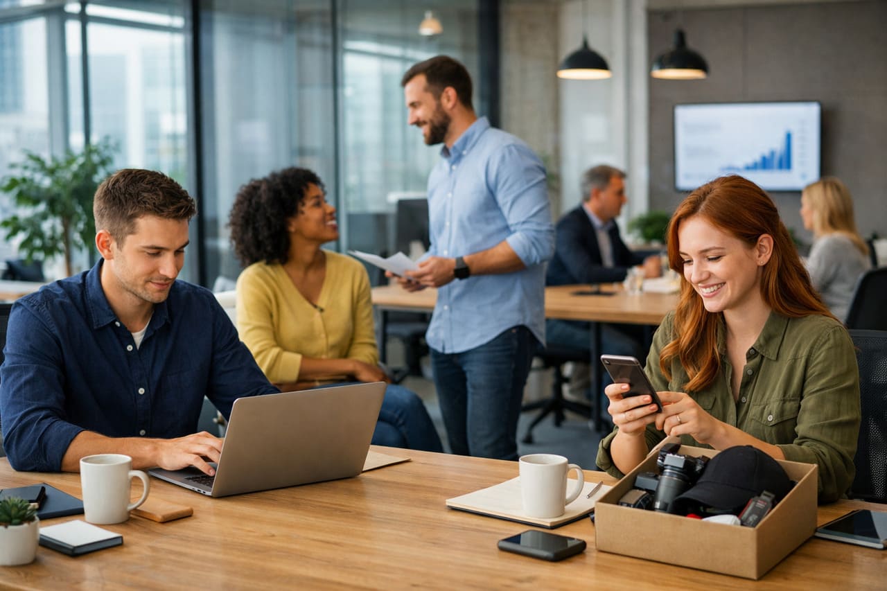 Data visualization chart comparing the organic reach of a corporate brand page (flat line) vs. the cumulative reach of employee personal profiles (exponential curve)
