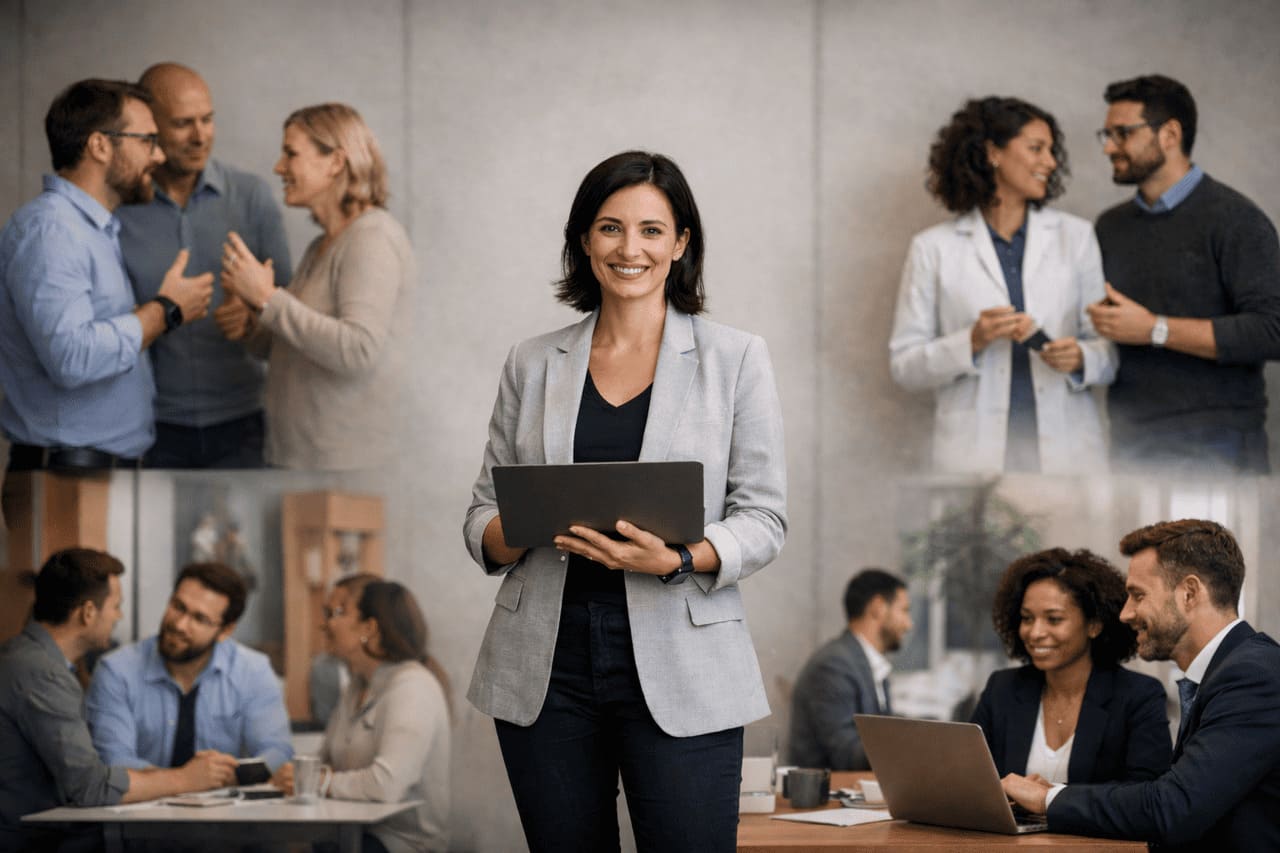 Organizational Network Analysis (ONA) visualization showing distinct clusters (silos) connected by a single high-centrality 'Boundary Spanner' node, illustrating network modularity