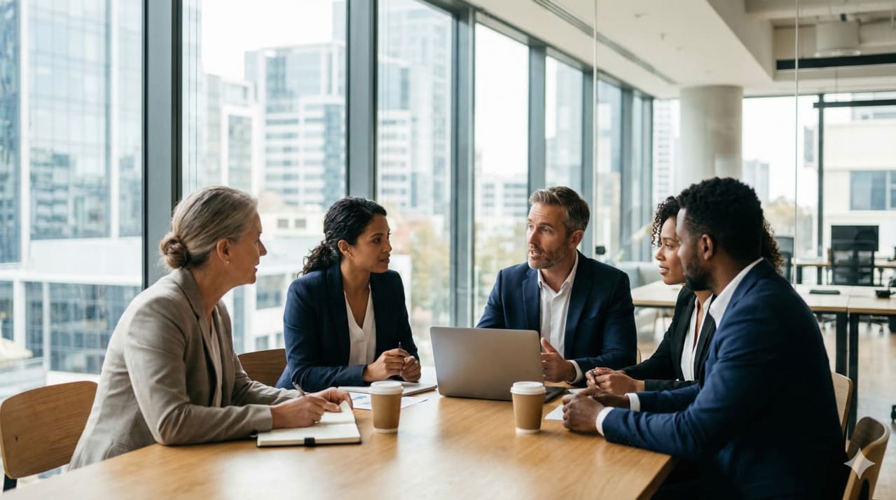 A network topology visualisation in which idea-carrying signal pathways between organisational clusters are progressively attenuated and severed by structural barriers — KPI walls, ownership gaps, and handover bottlenecks — illustrating the systematic suppression of innovation flow in large enterprises